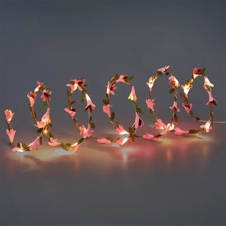 GIRLANDA ŚWIETLNA LAMPKI LED OZDOBNE NA BATERIE LILIE - 20 LAMPEK - 250CM