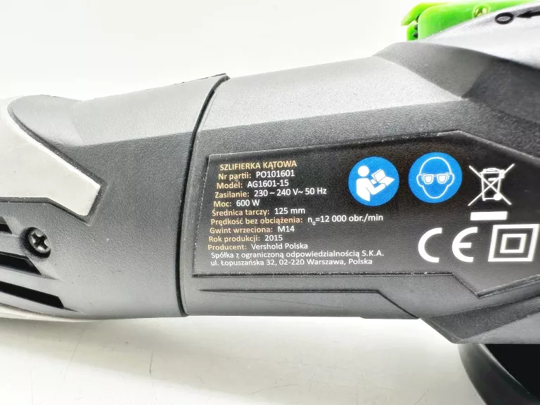 SZLIFIERKA KĄTOWA NITEO TOOLS AG1601-15