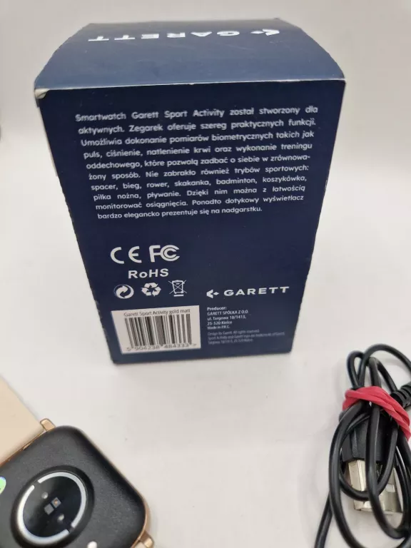 SMARTWATCH GARETT SPORT ACTIVITY GT ZŁOTY KOMPLET