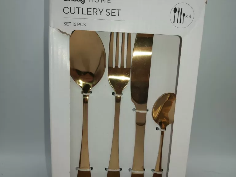 SZTUĆCE SINSAY HOME CUTLERY SET KOLOR ZŁOTY 16 SZT
