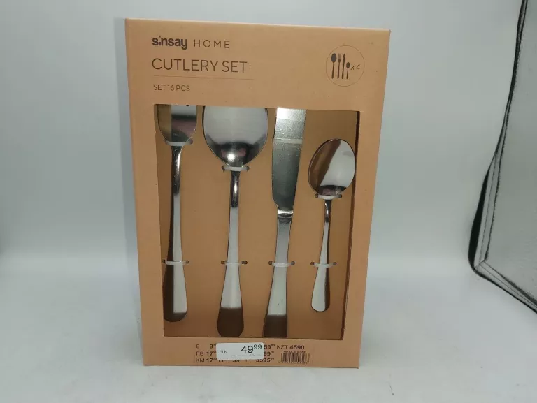 SZTUĆCE SINSAY HOME CUTLERY SET SREBRNY KOLOR 16 SZT