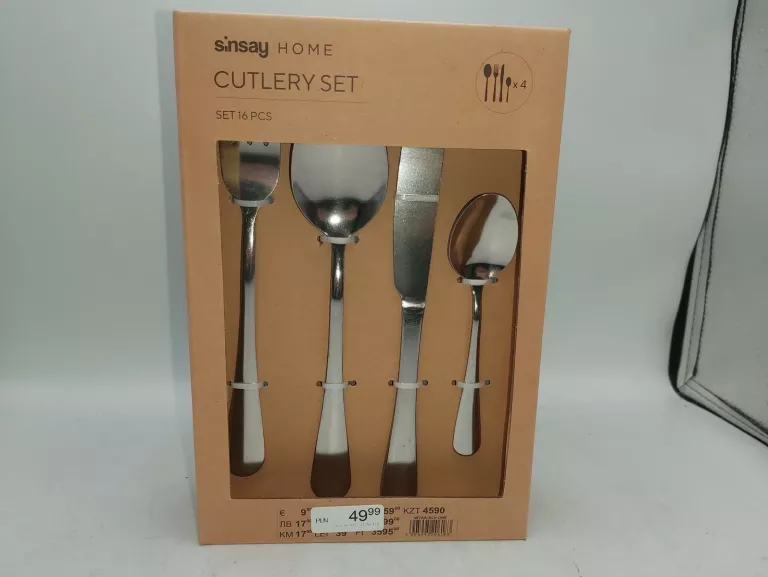 SZTUĆCE SINSAY HOME CUTLERY SET SREBRNY KOLOR 16 SZT