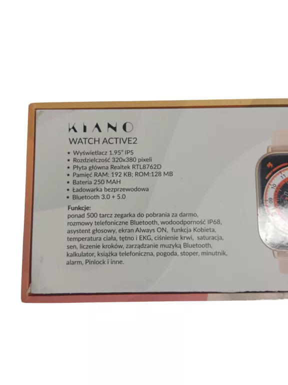 SMARTWATCH KIANO WATCH ACTIVE 2 ZŁOTY