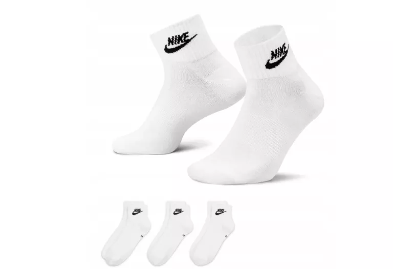 SKARPETY NIKE BIAŁE SKARPETKI DO KOSTKI 3 PARY 3 PACK DX5074-101 R.42-46