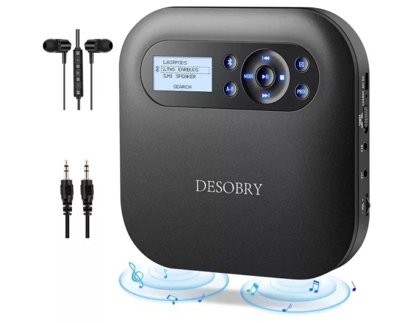 DESOBRY PRZENOŚNY ODTWARZACZ CD BLUETOOTH