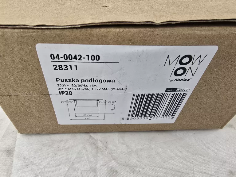 GNIAZDO ELEKTRYCZNE PUSZKA PODŁOGOWA PUSTA 1,5X 45 MODUŁOWA