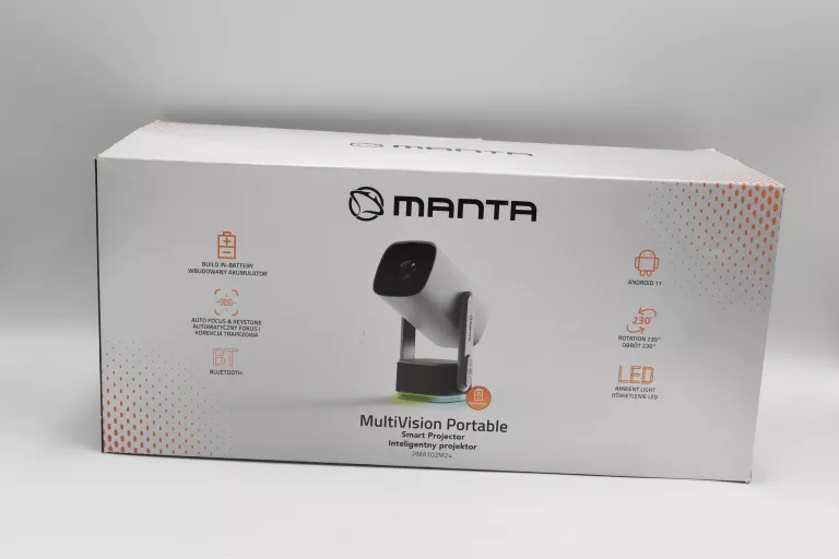 PROJEKTOR MANTA MULTIVISION PORTABLE LED HD SMART WIFI BT HDMI