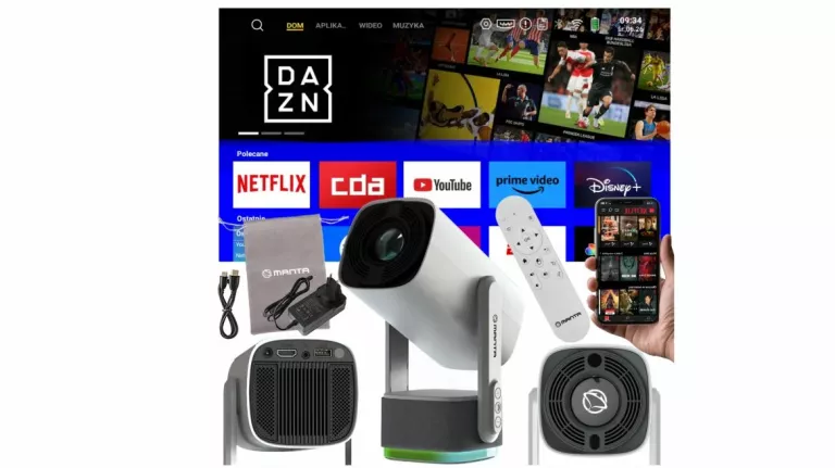 PROJEKTOR MANTA MULTIVISION PORTABLE LED HD SMART WIFI BT HDMI
