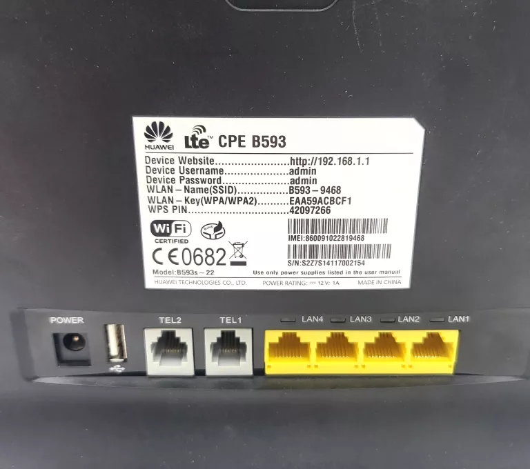 ROUTER HUAWEI CPE B593 LTE 4G+PUD