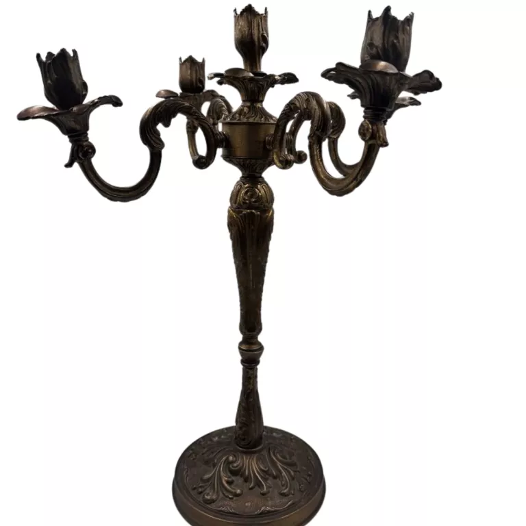 ŚWIECZNIK PIĘCIORAMIENNY MOSIĘŻNY / 46 CM