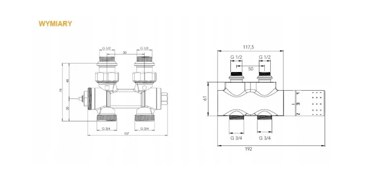 ZESTAW TERMOSTATYCZNY PROSTY COMAP L234023001
