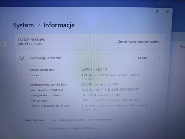 LAPTOP IDEAPAD 3 17ADA05 8/500GB RYZEN 3