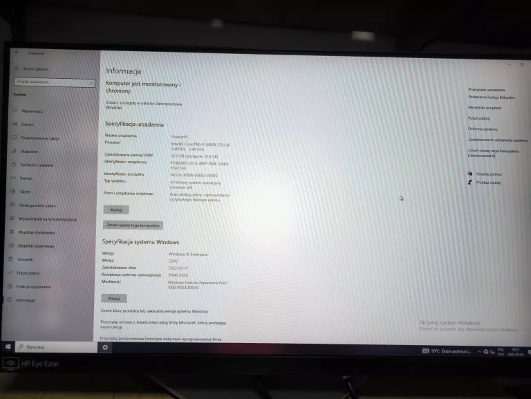 KOMPUTER STACJONARNY GEFORCE RTX 2070, 32GB RAM, I7-6GEN KABEL ZASILAJĄCY