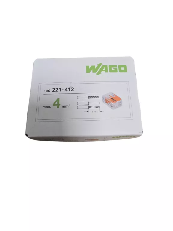 WAGO SZYBKOZŁĄCZKA ZŁĄCZKA UNIWERSALNA DRUT/LINKA 2X0,2-4MM2 221-412 100SZ