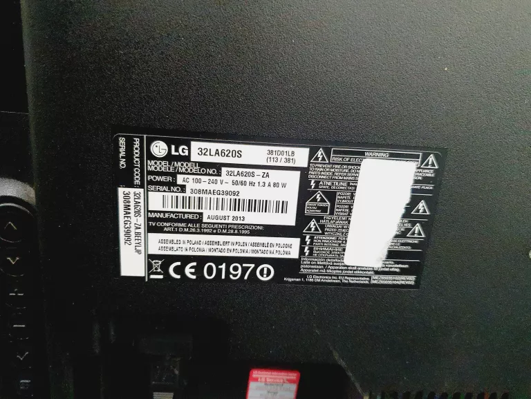TELEWIZOR LG 32LA620S + PILOT