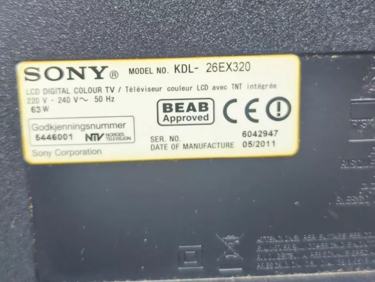 TELEWIZOR SONY BRAVIA KDL-26EX550