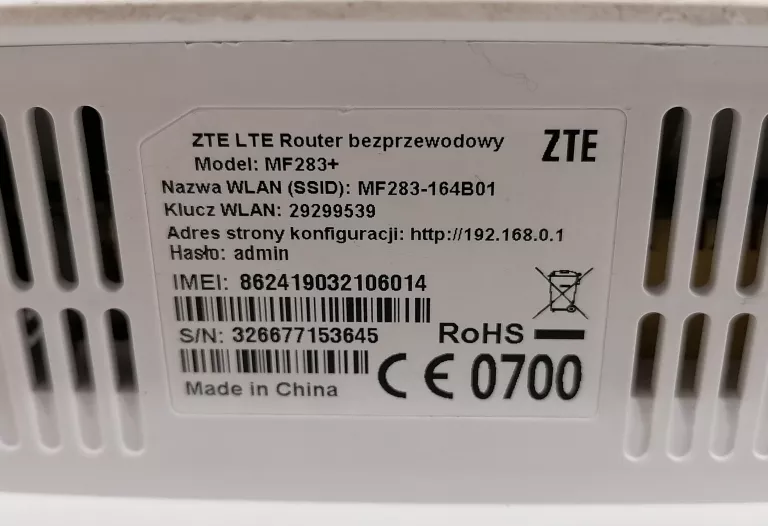 ROUTER WIFI ZTE MF283+ 4G LTE