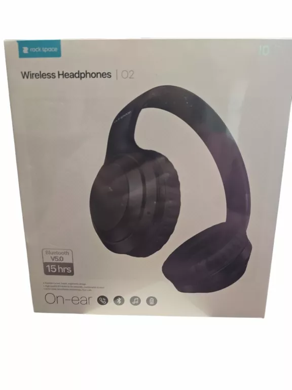 ROCK SŁUCHAWKI NAUSZNE O2 BLUETOOTH CZARNE