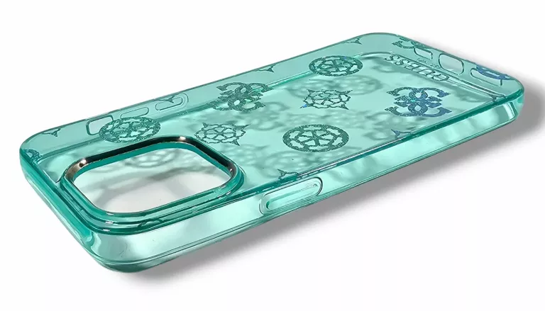ETUI DO IPHONE 14 PRO MAX GUESS TURKUS HOLOGRAFICZNE WZORKI POWYSTAWOWE
