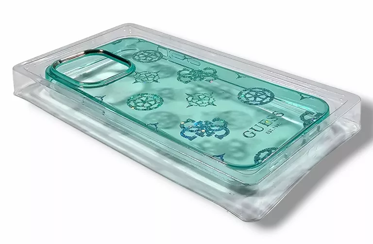 ETUI DO IPHONE 14 PRO MAX GUESS TURKUS HOLOGRAFICZNE WZORKI POWYSTAWOWE