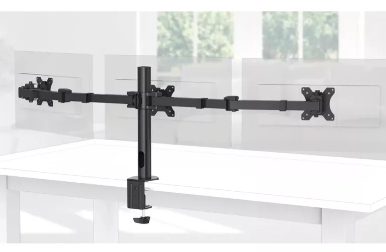 HAMA 00118495 REGULOWANE RAMIĘ UCHWYT BIURKOWY NA 3 MONITORY 13-27'' DO 7K