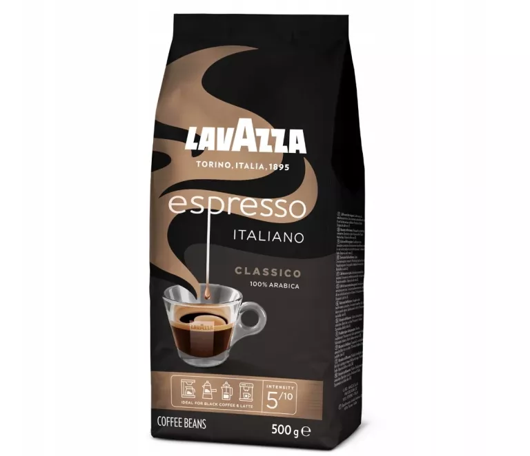 KAWA ZIARNISTA ARABICA LAVAZZA CAFFE ESPRESSO ITALIANO CLASSICO 500 G