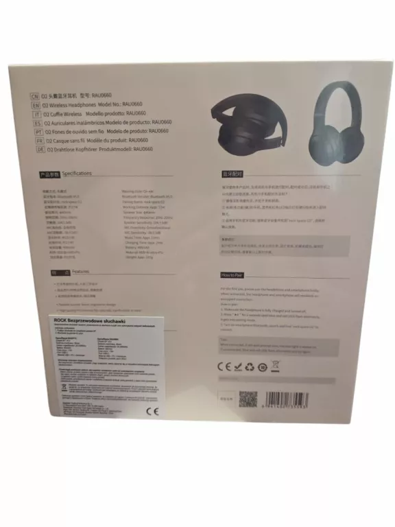 ROCK SŁUCHAWKI NAUSZNE O2 BLUETOOTH CZARNE