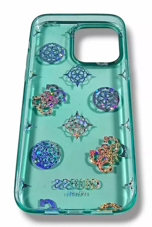 ETUI DO IPHONE 14 PRO MAX GUESS TURKUS HOLOGRAFICZNE WZORKI POWYSTAWOWE