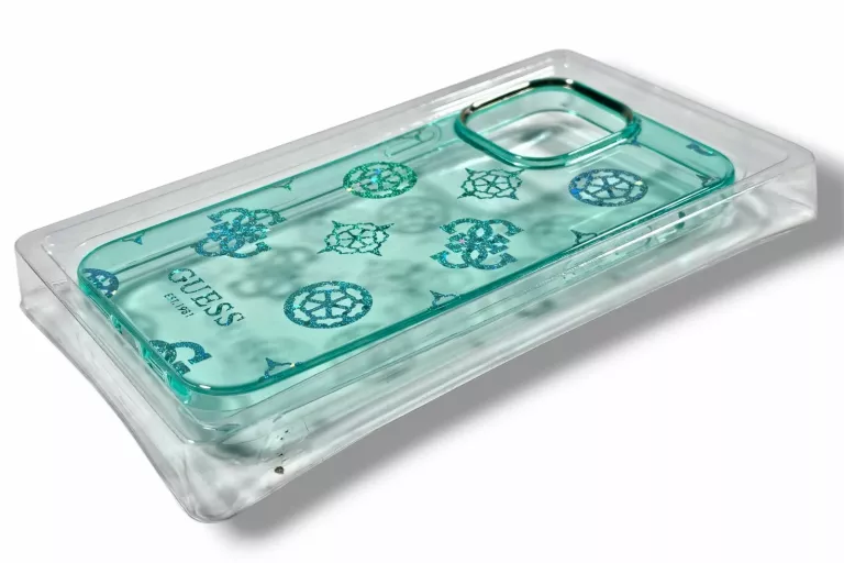 ETUI DO IPHONE 14 PRO MAX GUESS TURKUS HOLOGRAFICZNE WZORKI POWYSTAWOWE
