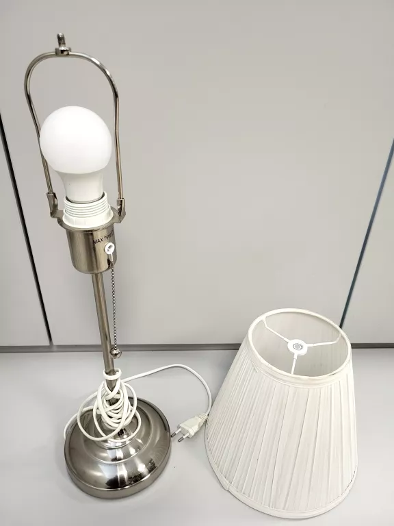 IKEA ARSTID LAMPA STOŁOWA, NIKLOWANO/BIAŁY, 55CM