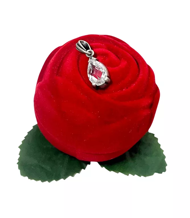 UROCZA SREBRNA ZAWIESZKA Z CYRKONIOWĄ ŁEZKĄ 2,57G 925 2,5CM