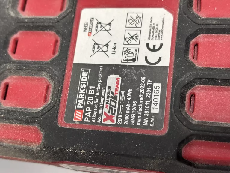 PILARKA TARCZOWA AKUM. PARKSIDE PHKSA 20-LI A2 20V