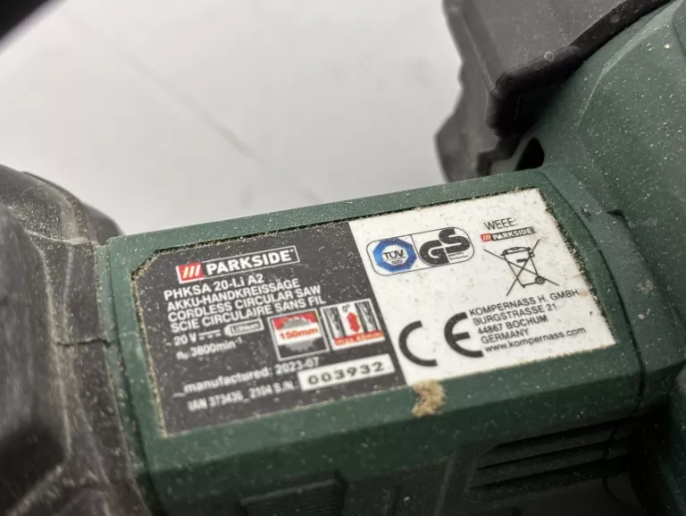 PILARKA TARCZOWA AKUM. PARKSIDE PHKSA 20-LI A2 20V