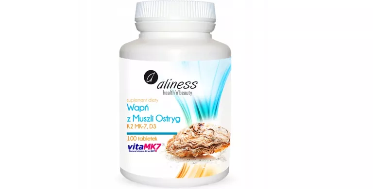 ALINESS WAPŃ Z MUSZLI OSTRYG Z K2 MK7 I D3 OSTEOPOROZA 100 TABL.