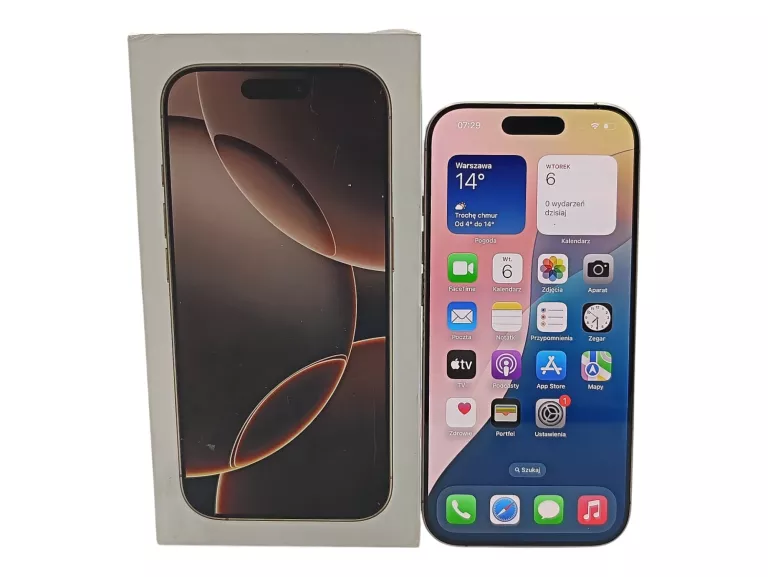 SMARTFON APPLE IPHONE 16 PRO 128GB BATERIA 100% - NA CZĘŚCI !