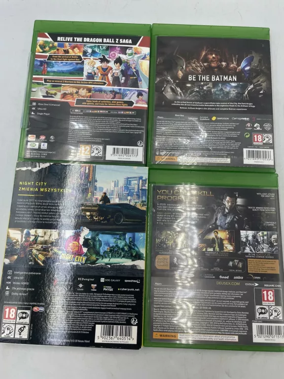 ZESTAW GIER NA XBOX ONE 4 SZT
