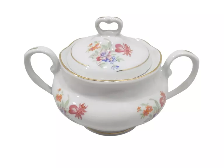 KWIATOWY SERWIS KAWOWY PORCELANA WAŁBRZYCH 6 OS. KOMPLET