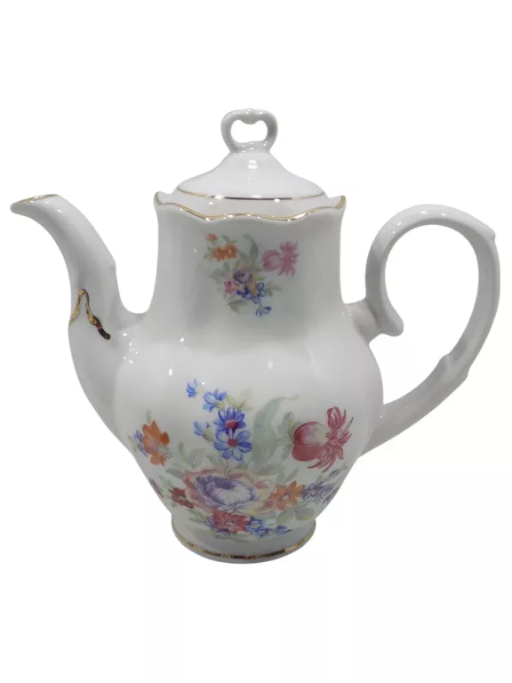 KWIATOWY SERWIS KAWOWY PORCELANA WAŁBRZYCH 6 OS. KOMPLET