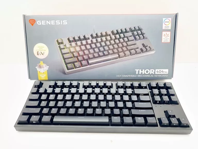 KLAWIATURA MECHANICZNA GENESIS THOR 404 TKL US RGB GATERON YELLOW PRO BLAC