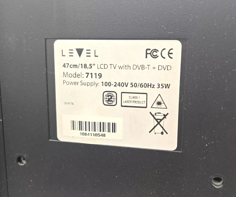 TELEWIZOR 18.5 CALA LEVEL 7119 DVBT DVD
