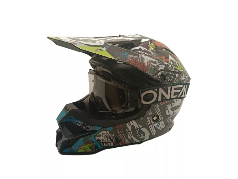 KASK CROSS ONEAL 3SRS Z GOGLAMI W KOMPLECIE ROZMIAR L 60CM BDB STAN