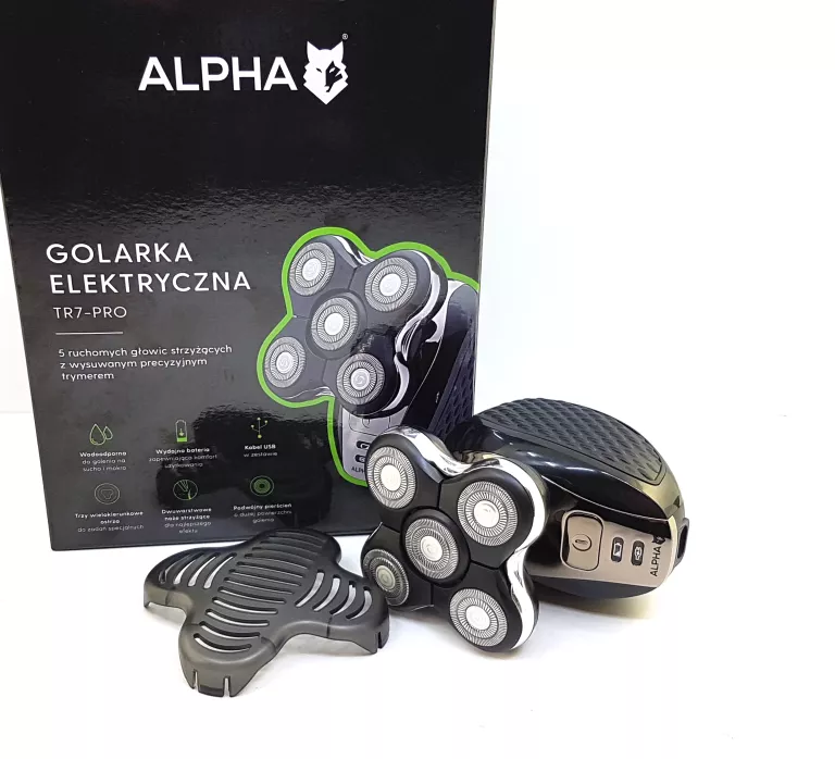 GOLARKA MĘSKA ALPHA - MASZYNKA TRYMER DO GOLENIA BRODY, WŁOSÓW I GŁOWY