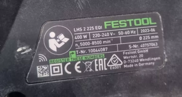 FESTOOL SZLIFIERKA PRZEGUBOWA PLANEX LHS 2 225 EQI-PLUS