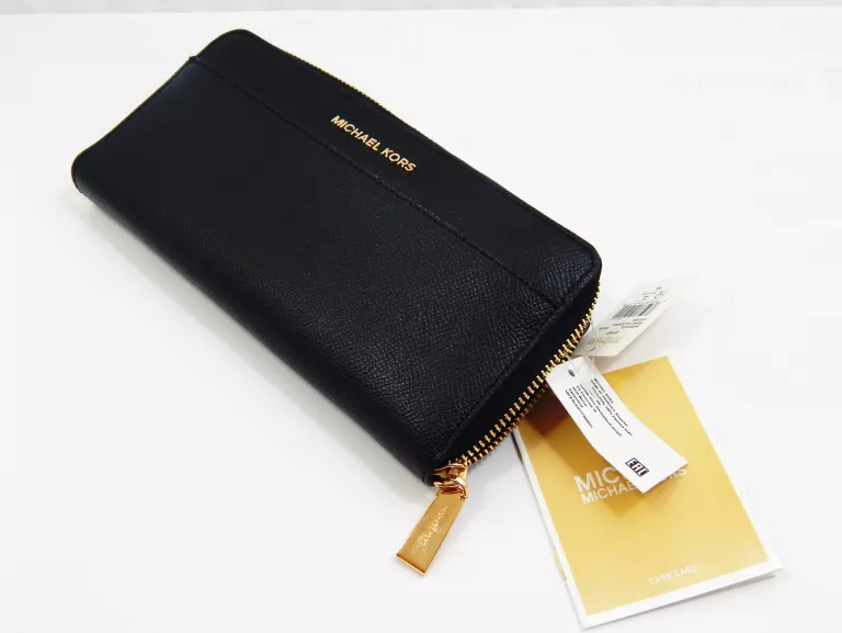 MICHAEL KORS PORTMONETKA SKÓRA NATURALNA CZARNY 34F9GTVZ3L
