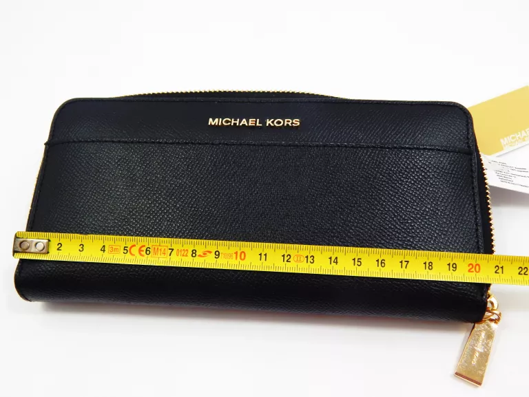 MICHAEL KORS PORTMONETKA SKÓRA NATURALNA CZARNY 34F9GTVZ3L