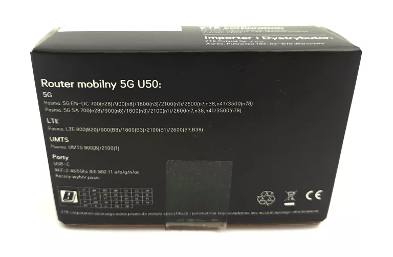 ROUTER MOBILNY ZTE U50 KOMPLET JAK NOWY