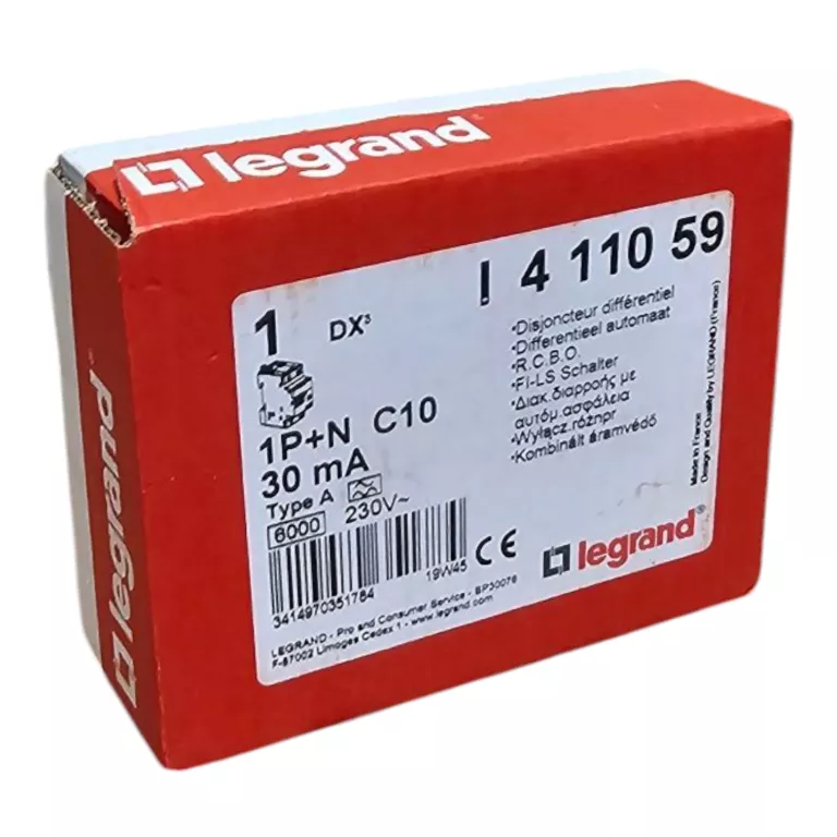 LEGRAND WYŁACZNIK RÓŻNICOWOPRADOWY 411059 DX3 C10 30MA TYPE A