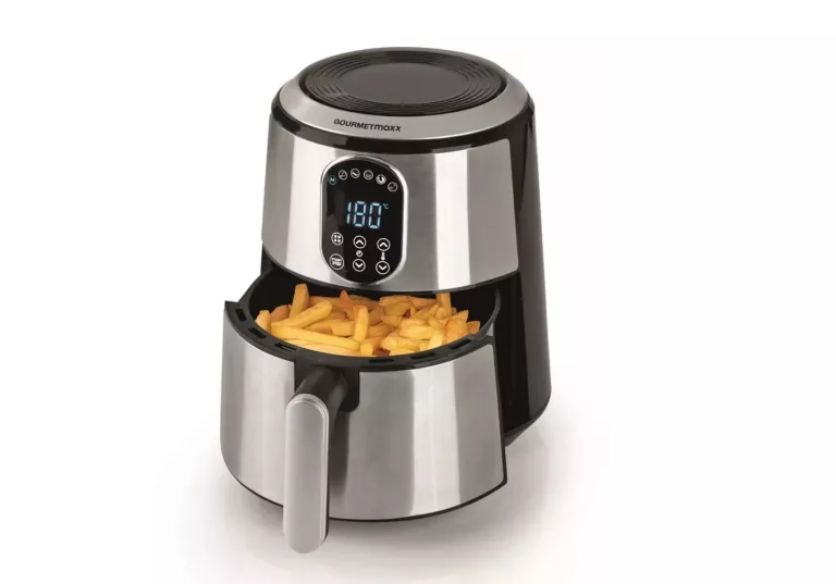 FRYTKOWNICA BEZTŁUSZCZOWA GOURMETMAXX WYŚWIETLACZ INOX 1500W 6W1 GRILL