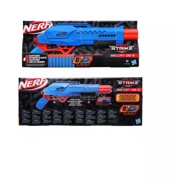 NERF ALPHA STRIKE SHOTGUN PISTOLET BIG CAT DB-2 F2463