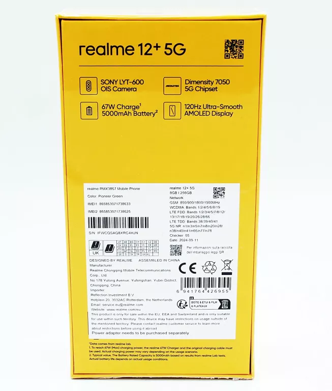 TELEFON REALME 12+ 5G 8/256GB PIONEER GREEN